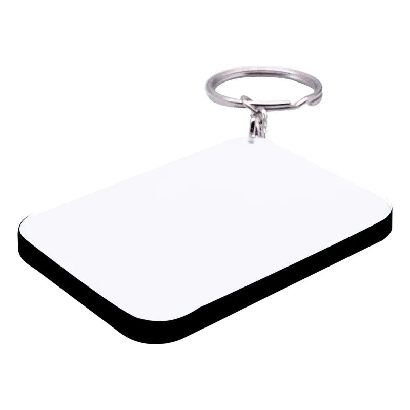 Rectangle Polymer Keyring Black