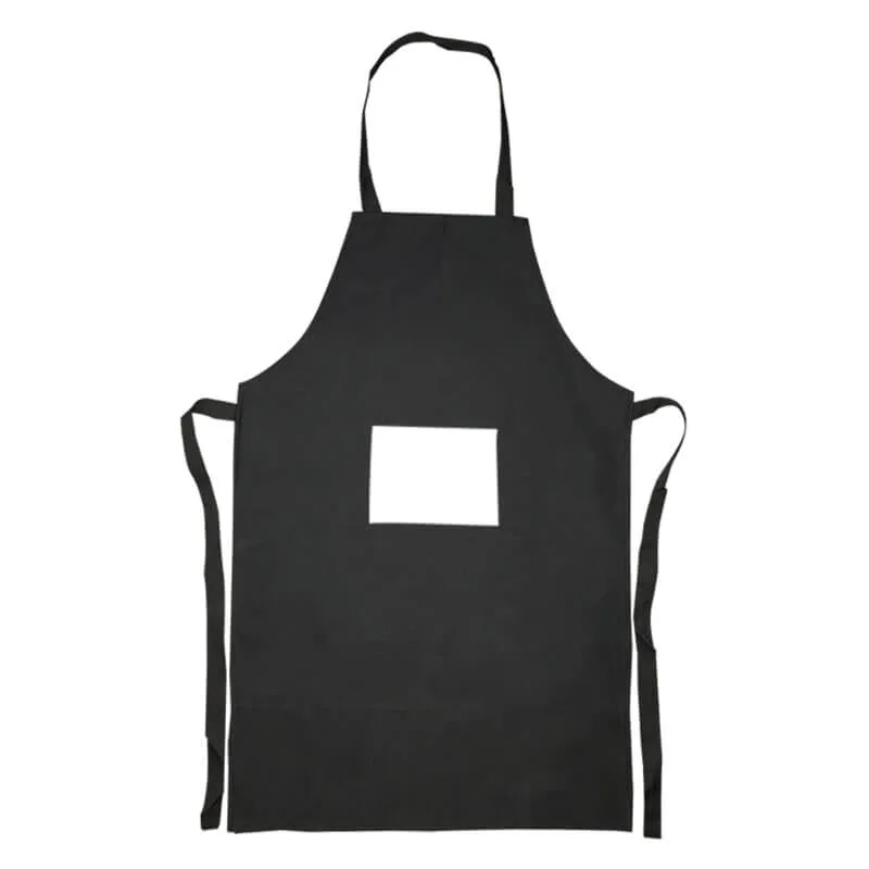 Apron Black Large With White Pocket