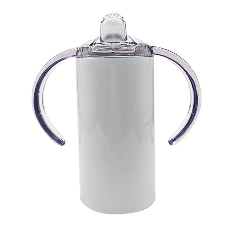 320ml White Stainless Steel Straight Baby Sippy Cup